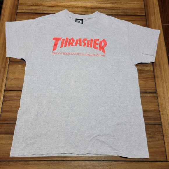 Thrasher Skateboard Magazine SS Grey Unisex Tee - Size Large - Picture 1 of 5